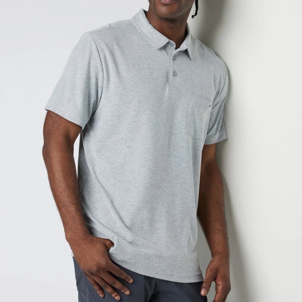 Vuori Ace Polo Light Gray XL GOlf Performance Lightweight Travel Casual